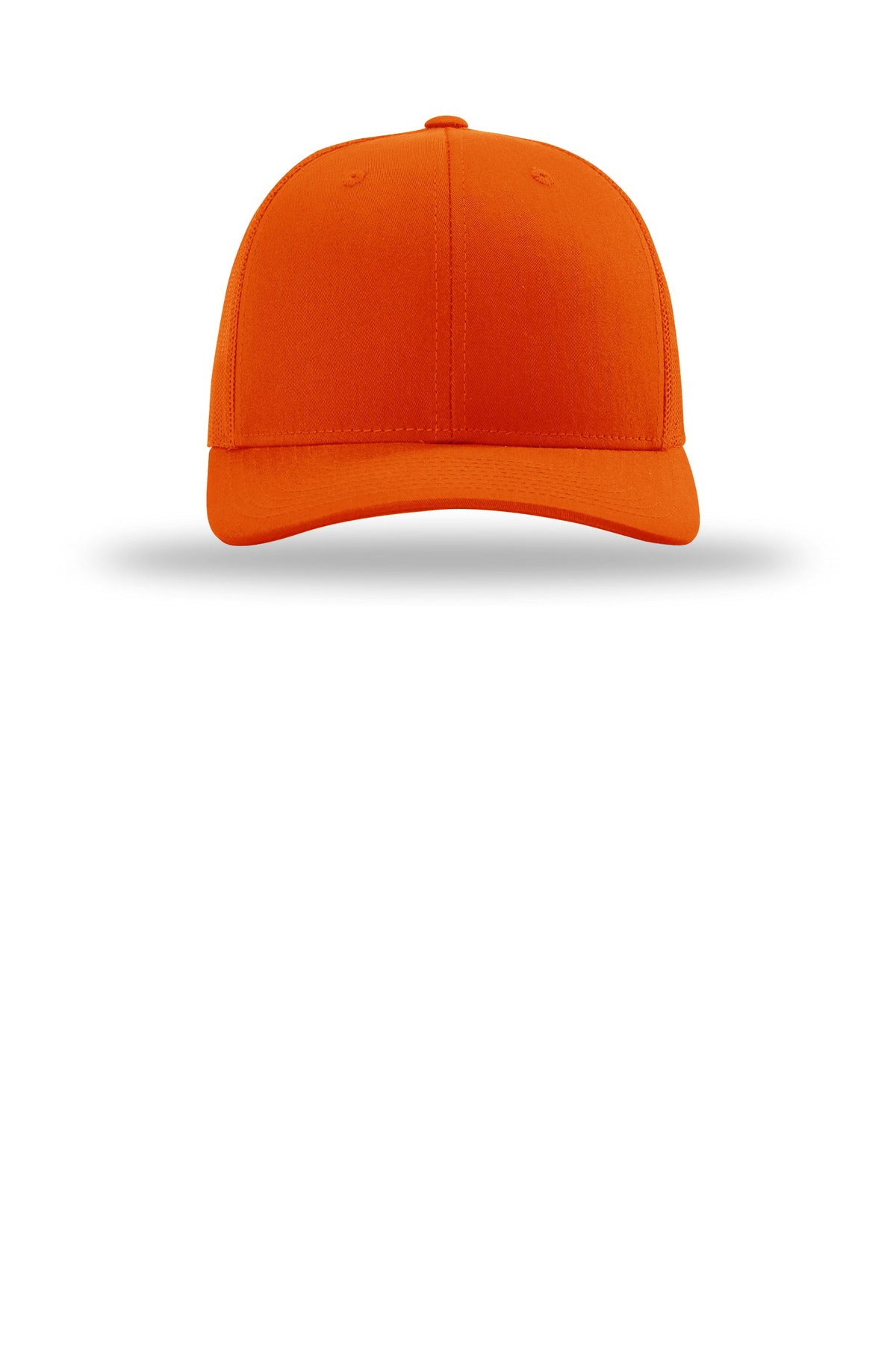 Front View of Orange Richardson Trucker Cap 112