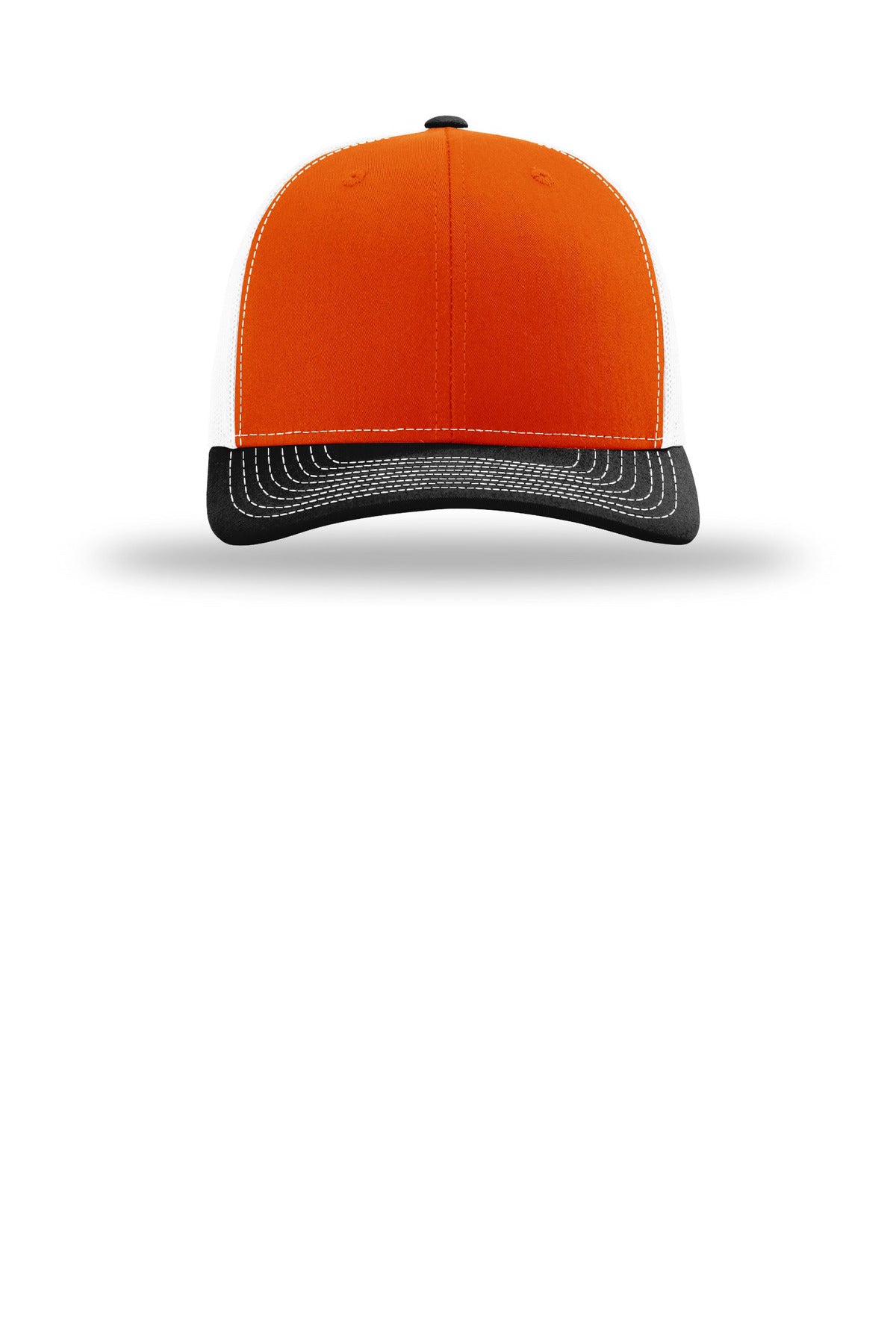 Front View of Org/Wh/Blk Richardson Trucker Cap 112