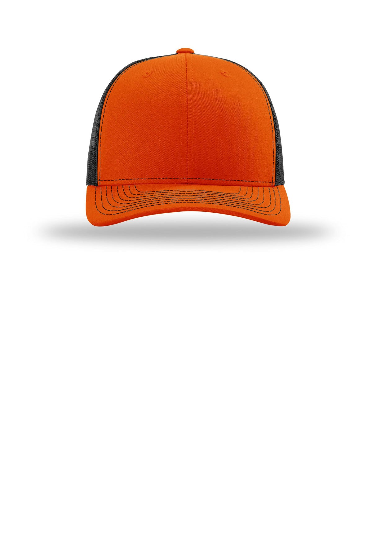 Front View of Orng/Blk Richardson Trucker Cap 112