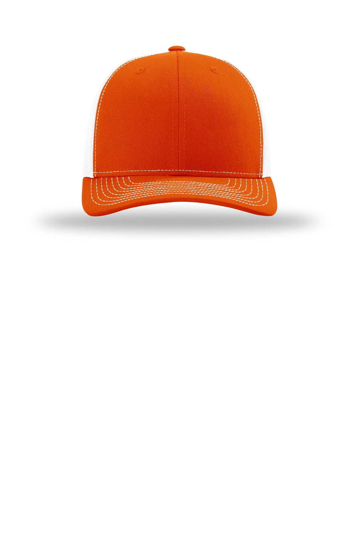 Front View of Orng/White Richardson Trucker Cap 112