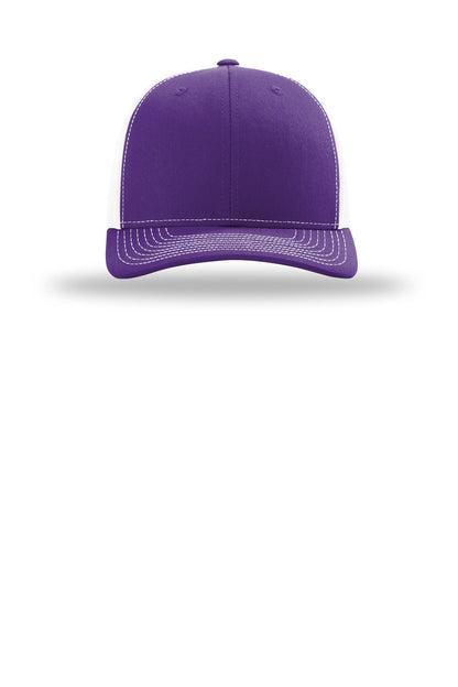 Front View of Purple/Wh Richardson Trucker Cap 112