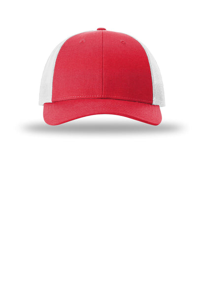 Front View of RdHtr/LtGy Richardson Low Pro Trucker 115