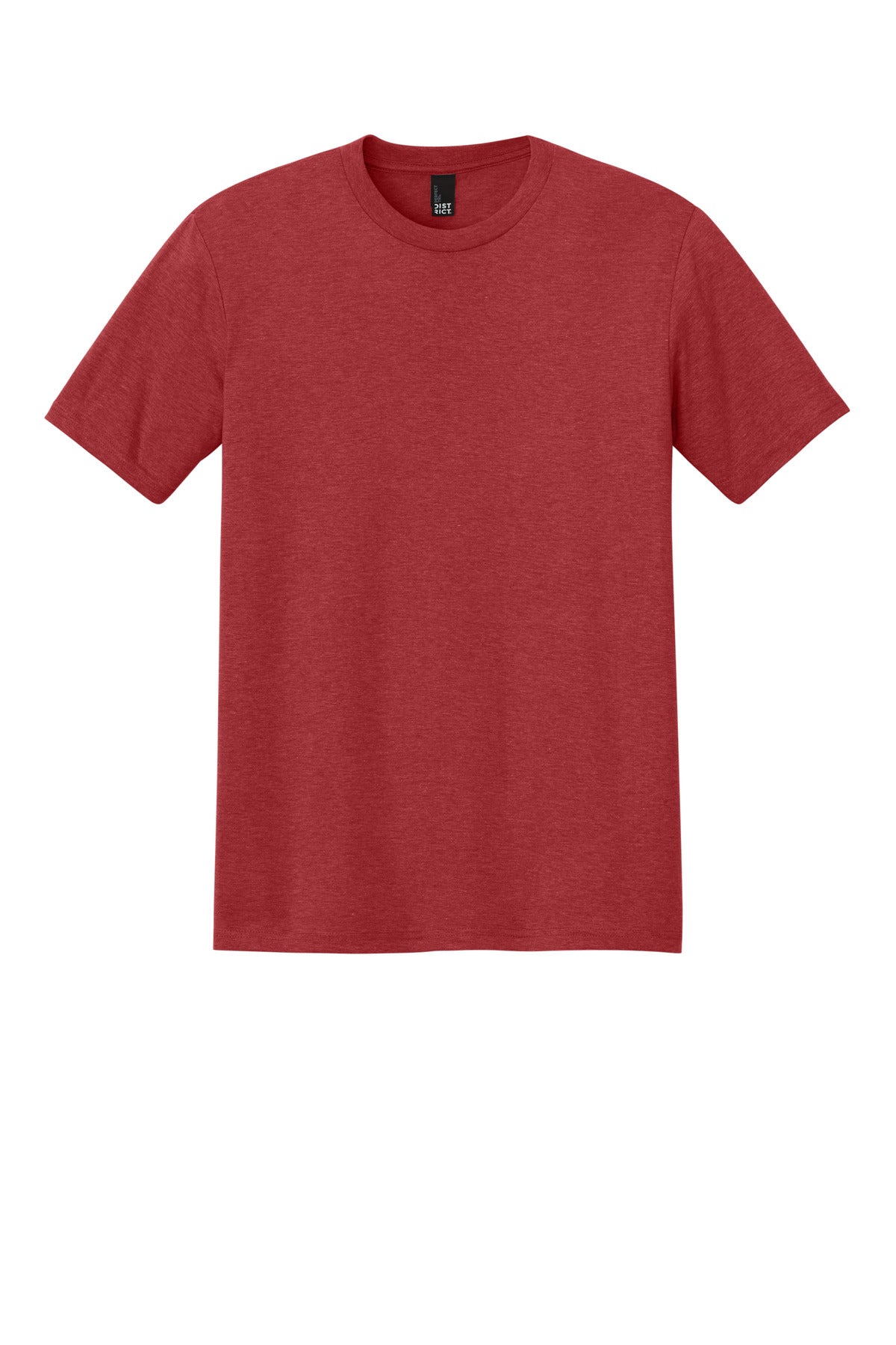 Front View of Red Frost District Perfect Tri Tee. DM130