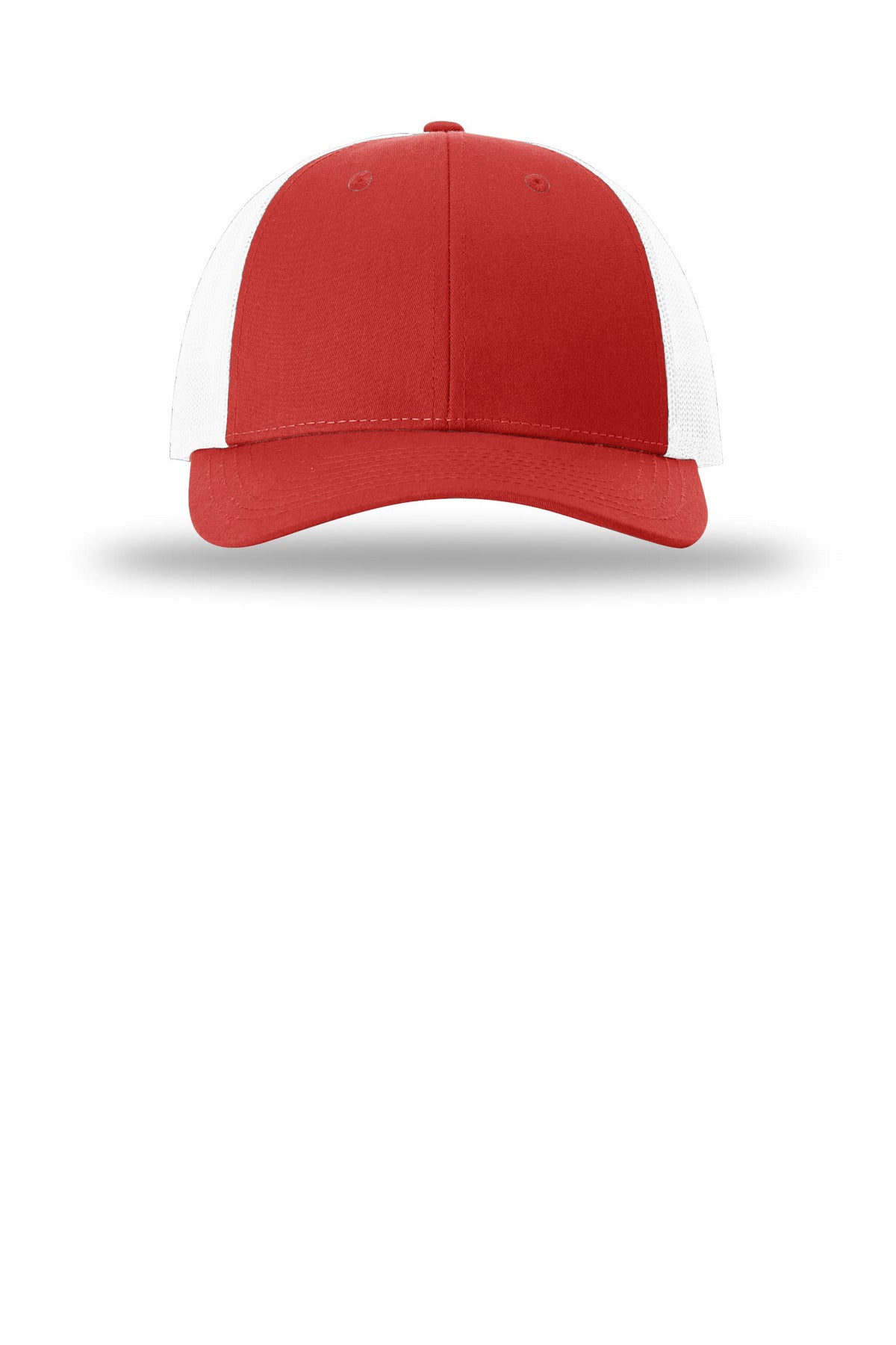 Front View of Red/White Richardson Low Pro Trucker 115