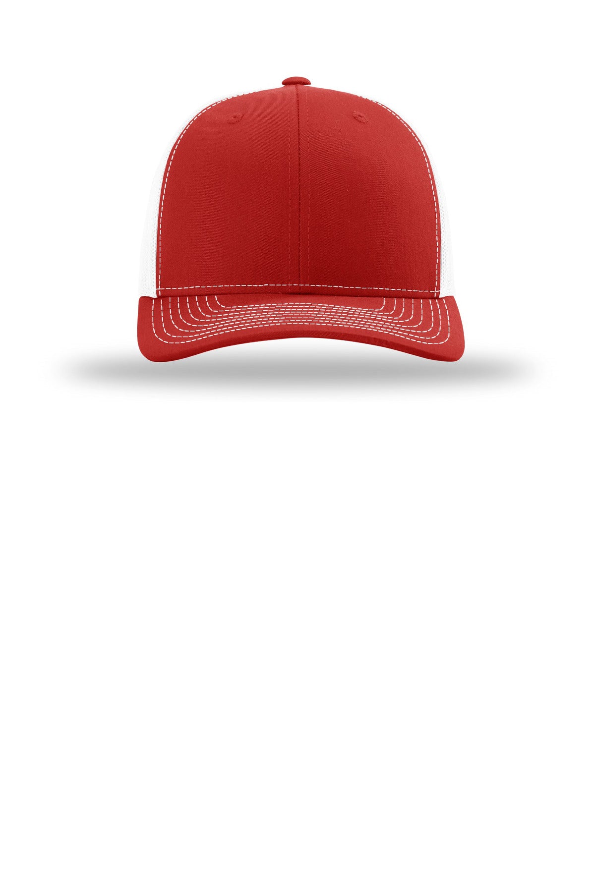 Front View of Red/White Richardson Trucker Cap 112