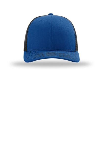 Front View of Royal/Blk Richardson Trucker Cap 112