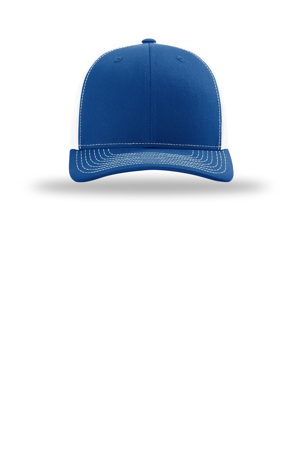 Front View of Royal/Wht Richardson Trucker Cap 112