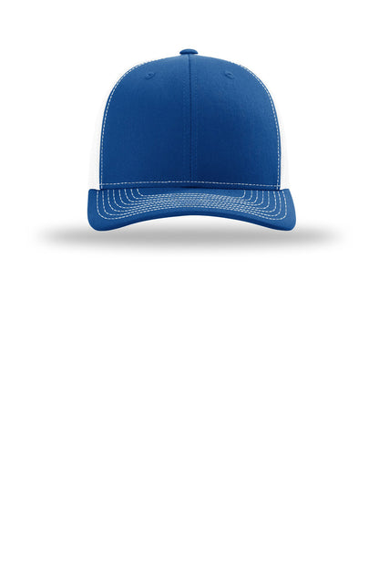 Front View of Royal/Wht Richardson Trucker Cap 112