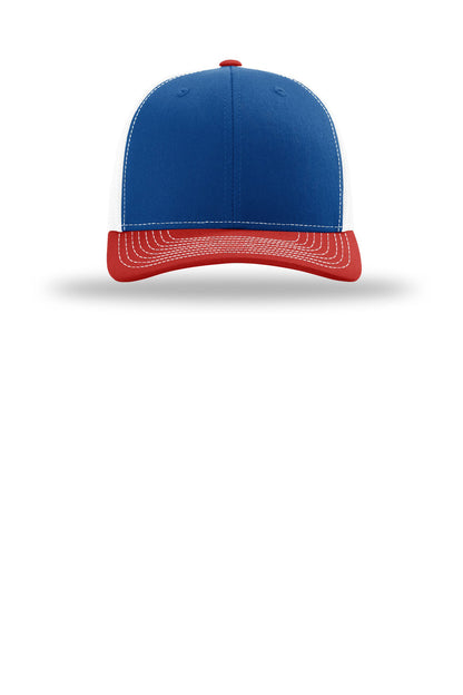 Front View of Roy/Wht/Rd Richardson Trucker Cap 112
