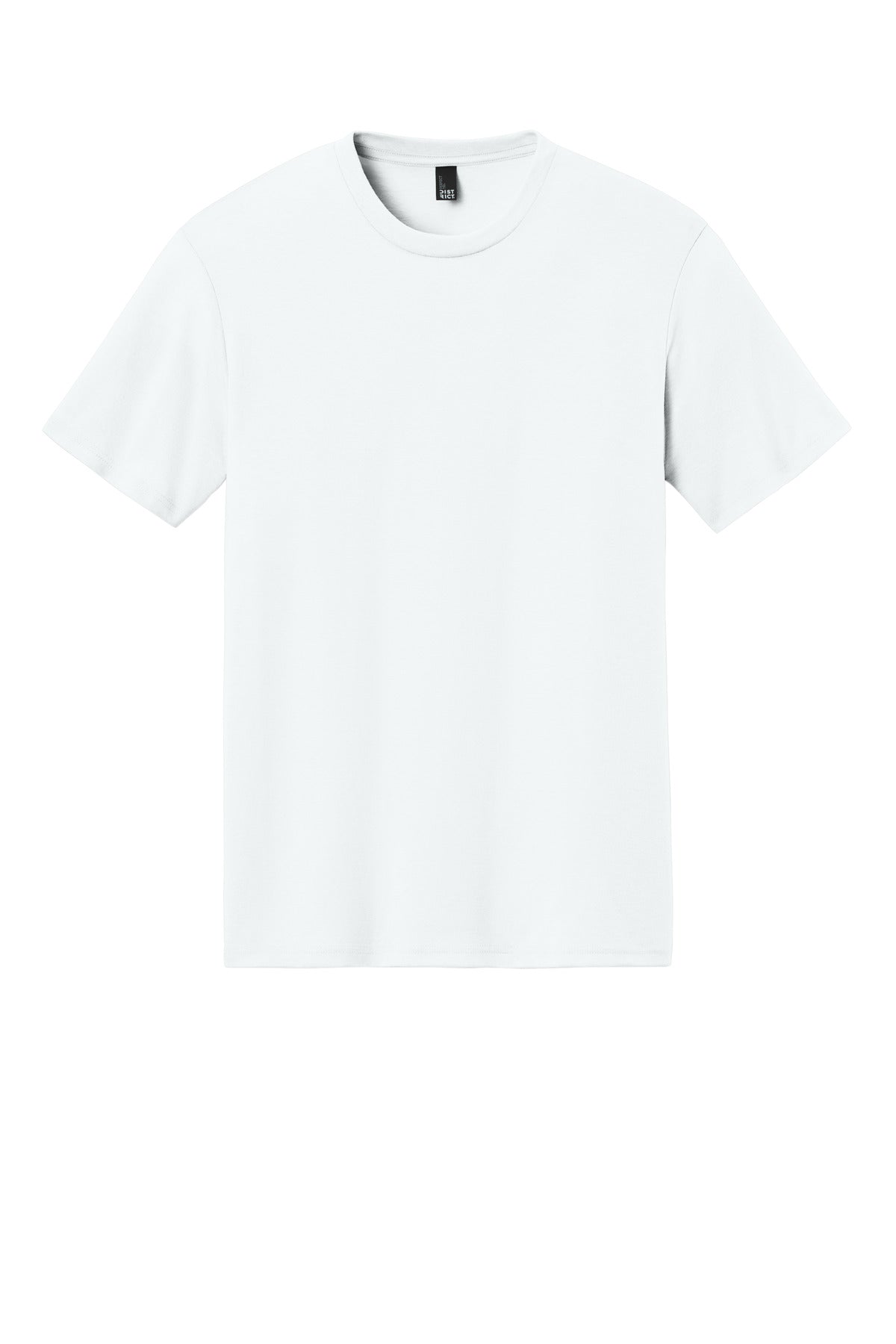 Front View of White District Perfect Tri Tee. DM130