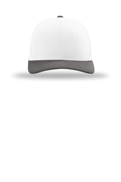 Front View of Wh/Wh/Char Richardson Trucker Cap 112
