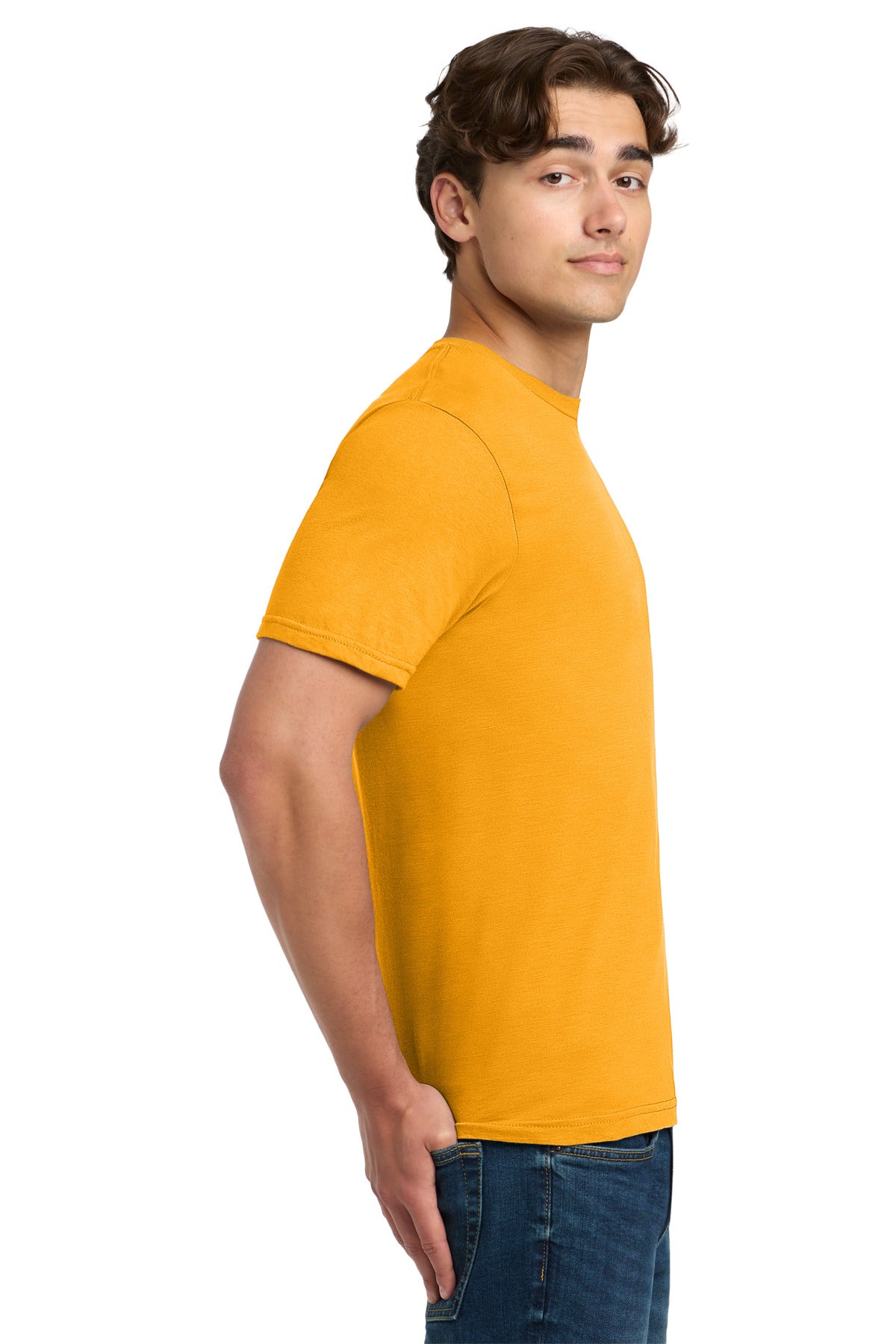 Gold Gildan Softstyle T-Shirt. 64000