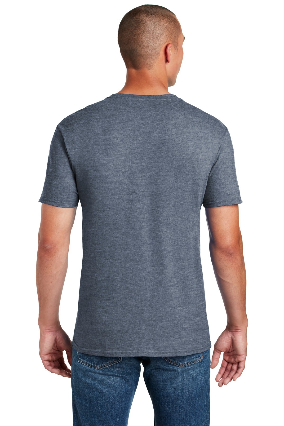 Heather Indigo Gildan Softstyle T-Shirt. 64000