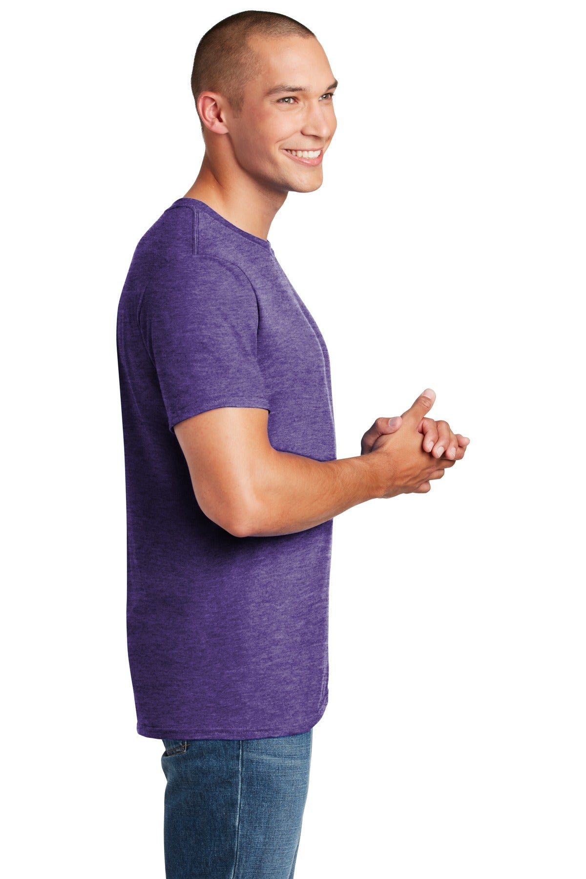 Heather Purple Gildan Softstyle T-Shirt. 64000