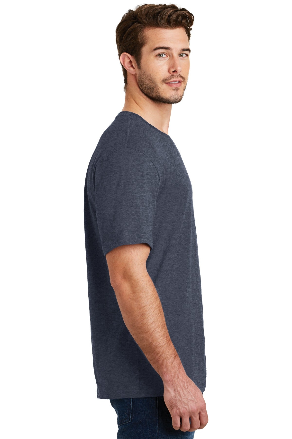 Hthr Navy District Perfect Blend CVC Tee. DM108