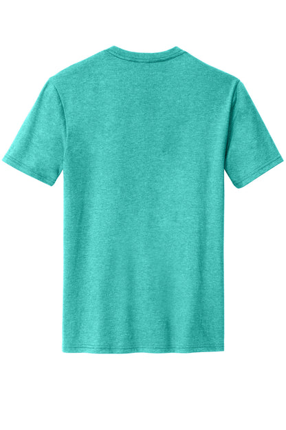 Rear View of AquaHthr District Perfect Blend CVC Tee. DM108