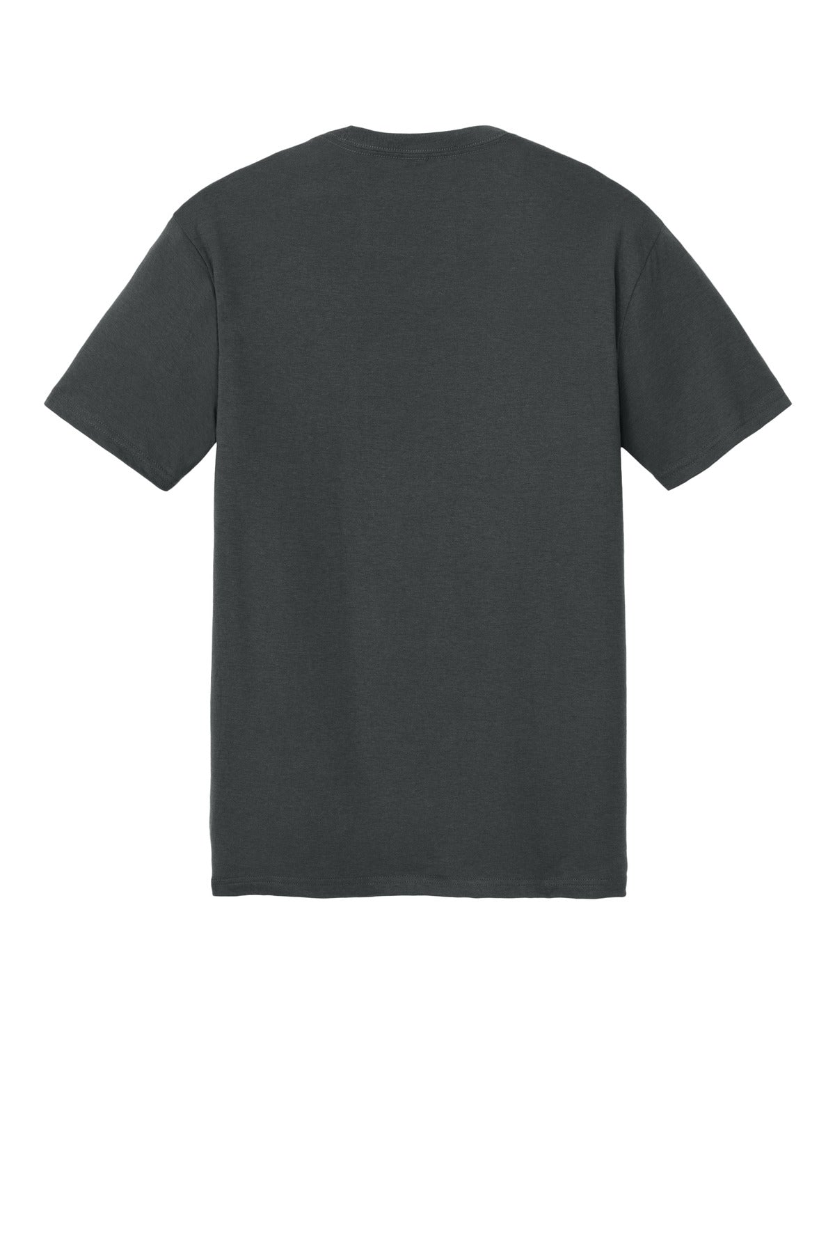 Rear View of Charcoal District Perfect Tri Tee. DM130