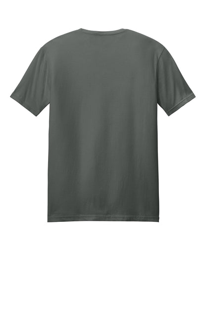 Rear View of Charcoal Gildan Softstyle T-Shirt. 64000