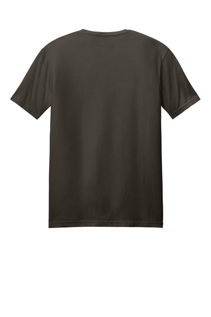 Rear View of Dark Chocolate Gildan Softstyle T-Shirt. 64000