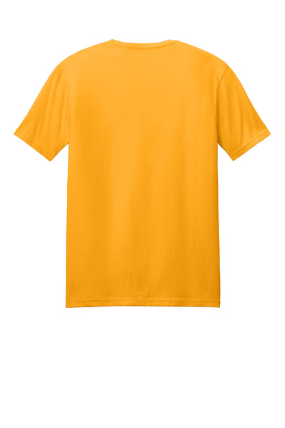 Rear View of Gold Gildan Softstyle T-Shirt. 64000