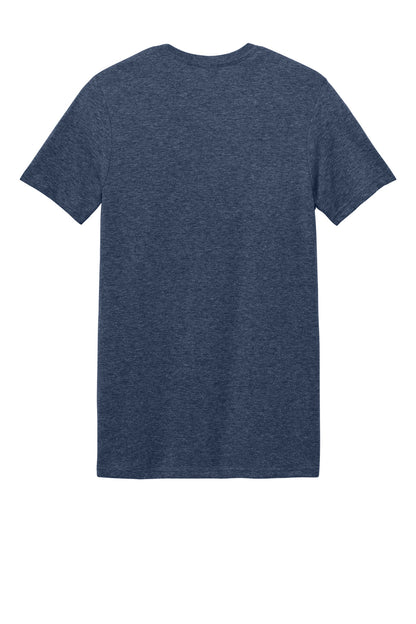 Rear View of Heather Navy Gildan Softstyle T-Shirt. 64000