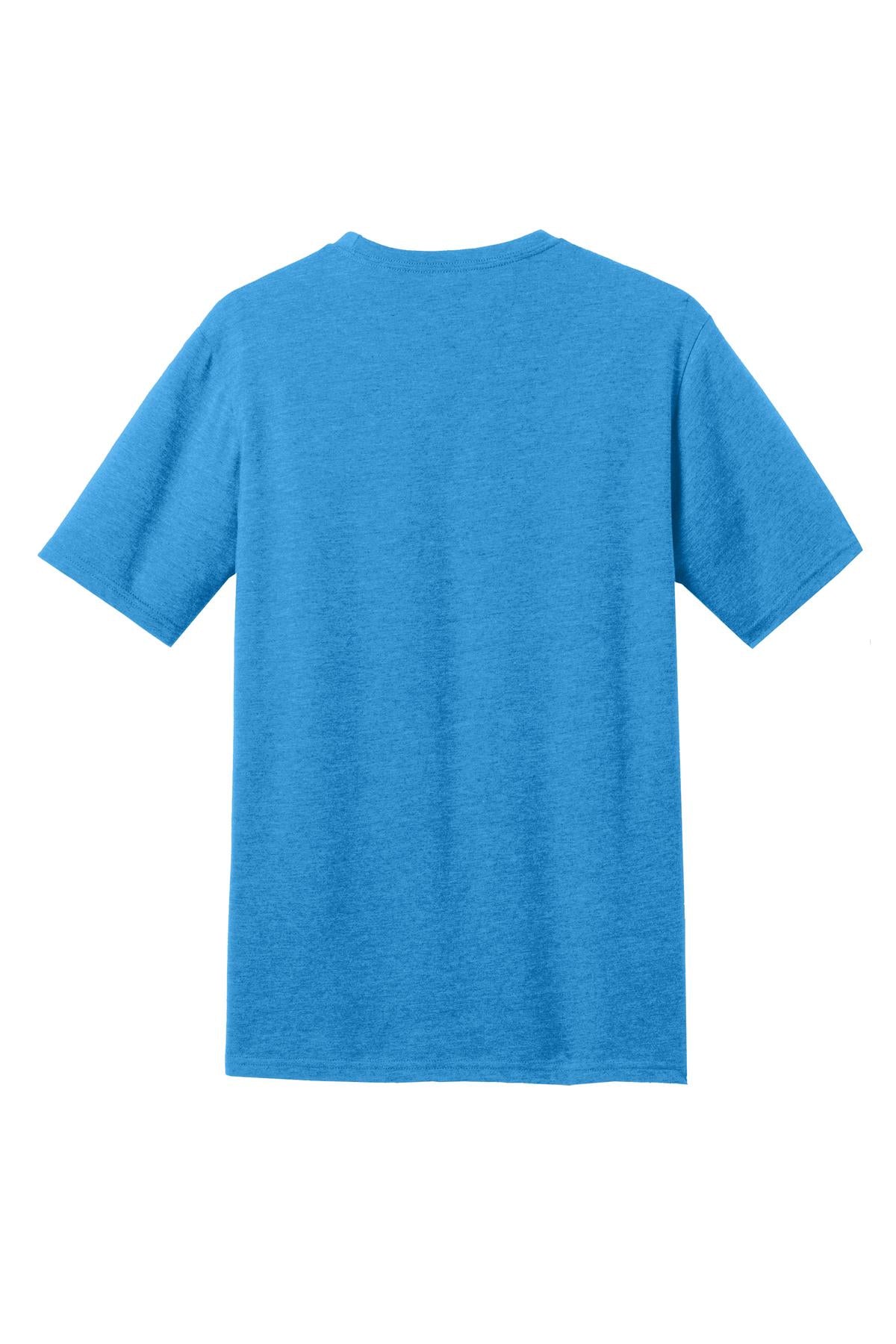 Rear View of Hthr Brt Turqu District Perfect Blend CVC Tee. DM108