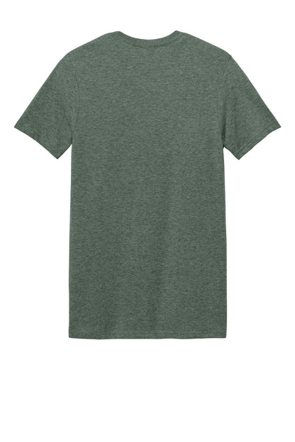 Rear View of Hthr Mltry Grn Gildan Softstyle T-Shirt. 64000