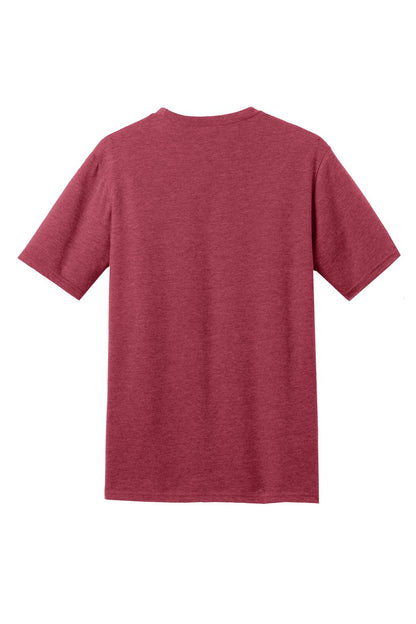 Rear View of Hthr Red District Perfect Blend CVC Tee. DM108