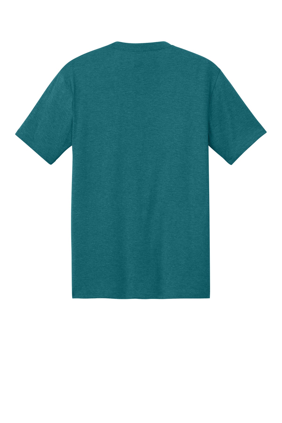 Rear View of Hthrd Teal District Perfect Tri Tee. DM130
