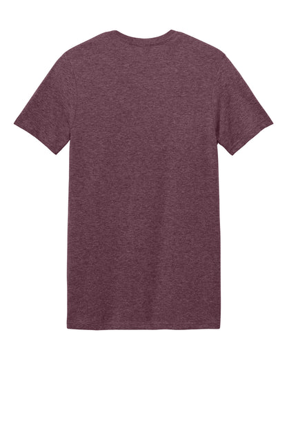 Rear View of HthrMaroon Gildan Softstyle T-Shirt. 64000