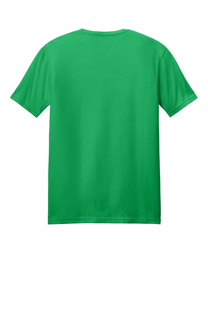 Rear View of Irish Green Gildan Softstyle T-Shirt. 64000