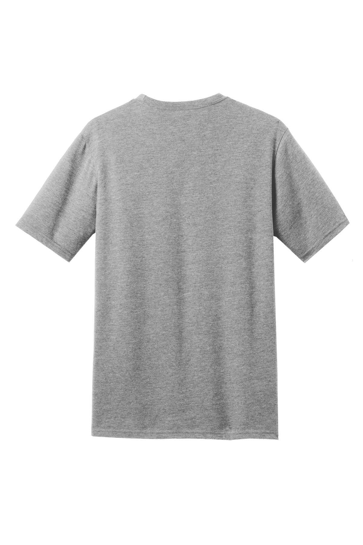 Rear View of Lt Hthr Grey District Perfect Blend CVC Tee. DM108