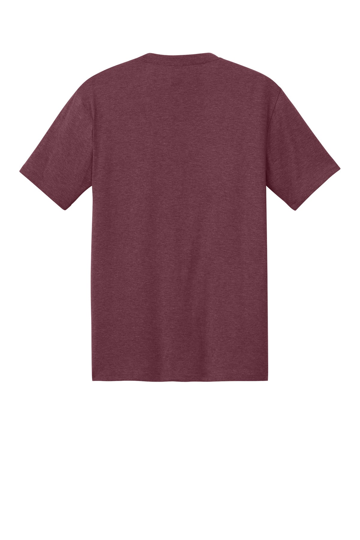 Rear View of Maroon Frost District Perfect Tri Tee. DM130