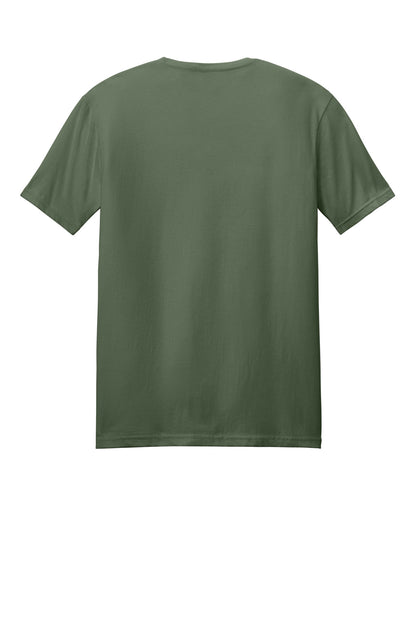 Rear View of MilGreen Gildan Softstyle T-Shirt. 64000