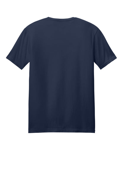 Rear View of Navy Gildan Softstyle T-Shirt. 64000