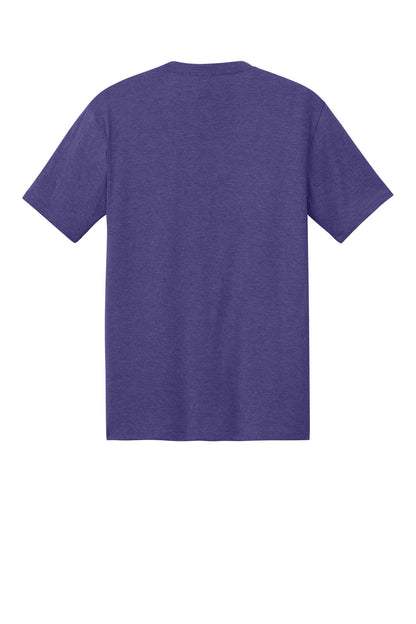 Rear View of Purple Frost District Perfect Tri Tee. DM130