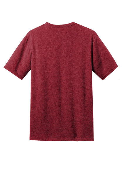 Rear View of Red Fleck District Perfect Blend CVC Tee. DM108