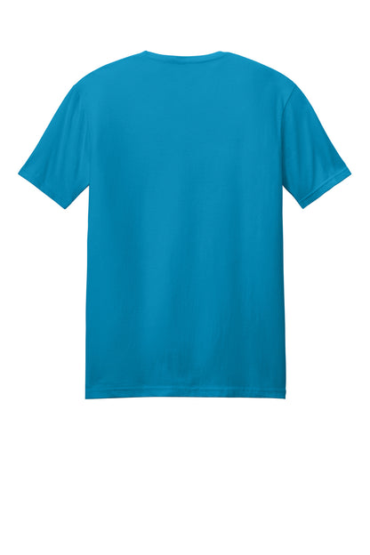 Rear View of Sapphire Gildan Softstyle T-Shirt. 64000