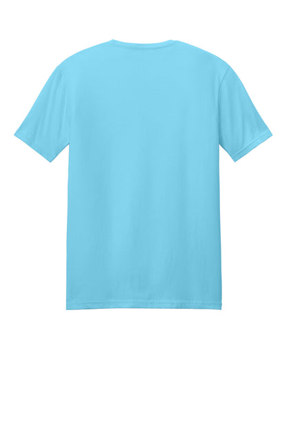 Rear View of Sky Gildan Softstyle T-Shirt. 64000