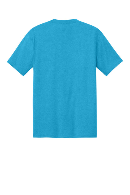 Rear View of Turquoise Frst District Perfect Tri Tee. DM130