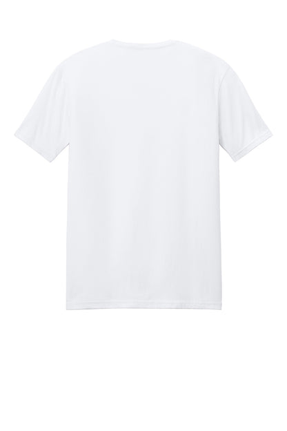 Rear View of White Gildan Softstyle T-Shirt. 64000